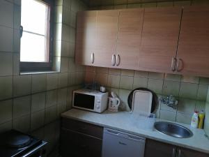 a small kitchen with a sink and a microwave at Zuta Kuca Sunca in Visoko +12 photos