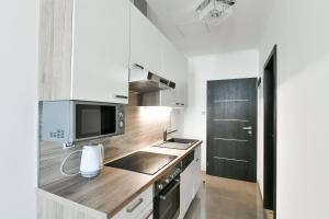 Kuchyňa alebo kuchynka v ubytovaní Apartmány Na Náměstí 85