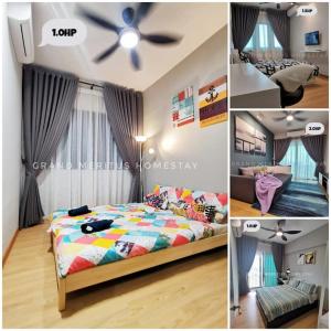 Ліжко або ліжка в номері Grand Meritus Homestay @Penang