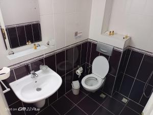 a bathroom with a toilet and a sink at California Apart Otel in Oludeniz