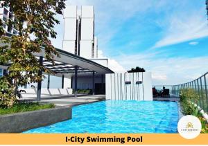 a swimming pool in the middle of a building at I-City I-Soho in Shah Alam