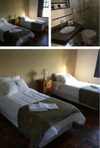 מיטה או מיטות בחדר ב-Pousada Casarão da Pedra
