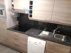 A kitchen or kitchenette at Apartment sea-and harbourview 6p Blankenberge near Brugge