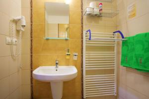 Koupelna v ubytování Apartmán Štúdio Lux s terasou Harmony v Thermal Parku Bešeňová s výhľadom na bazény
