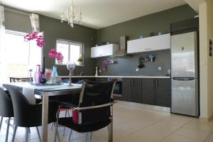 A kitchen or kitchenette at Villa in Nopigia with private pool