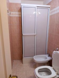 uma pequena casa de banho com WC e chuveiro em Centro de Mendoza departamento em Mendoza