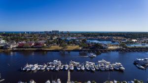 an aerial view of a marina with boats in the water at Yacht Club Villas #2-204 condo in Myrtle Beach
