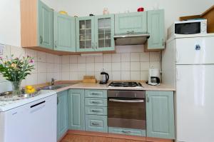 Kuchyň nebo kuchyňský kout v ubytování Apartments Mijatovic
