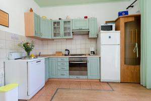 Kuchyň nebo kuchyňský kout v ubytování Apartments Mijatovic