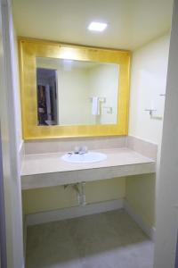 a bathroom with a sink and a mirror at Sinbad Motel in Miami