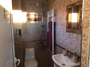 a small bathroom with a toilet and a sink at Villa Rosa in Krayni Dol +46 photos