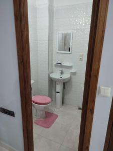 La salle de bains est pourvue de toilettes et d'un lavabo. dans l'établissement The good stay 2 midelt, à Midelt