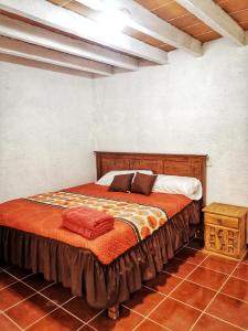 a bedroom with a large bed in a room at Estancia Flores1 in Tepoztlán