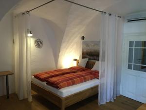 Posteľ alebo postele v izbe v ubytovaní Ferienhaus beim Turm