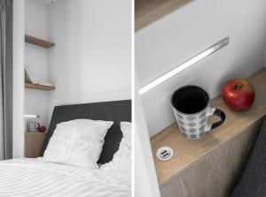 Un pat sau paturi într-o cameră la SK67 Fully equipped Studio close to nature
