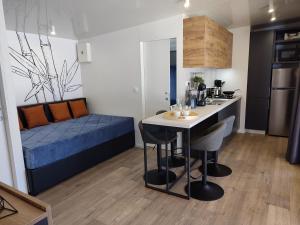 Kuchyň nebo kuchyňský kout v ubytování Mobile Home Limona