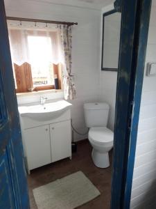 Koupelna v ubytování Chata u lesa RANCH NA HRANICI