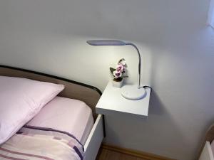 Łóżko lub łóżka w pokoju w obiekcie Apartment MADIS & Free Bikes