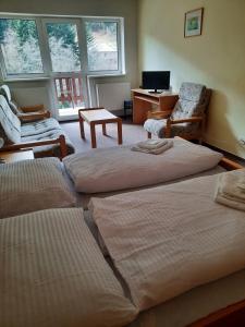Postel nebo postele na pokoji v ubytování Horský Hotel Podjavorník