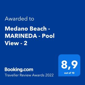 Certyfikat, podpis lub inny dokument wystawiony w obiekcie Medano Beach - MARINEDA - Pool View - 2