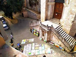 an overhead view of a building with stairs and a store at Il Bijoux in Perugia