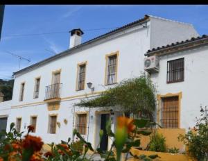 埃爾博斯克的住宿－Alto de Torrecillas，白色的建筑,窗户在建筑的一侧