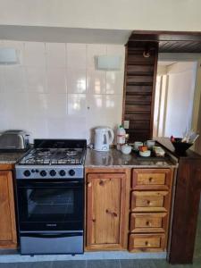 Kuchyň nebo kuchyňský kout v ubytování Puerto Cabañas Lacar