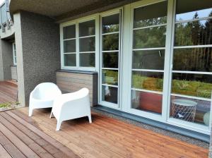 Balkón alebo terasa v ubytovaní Apartmán SVAN B2