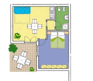 a floor plan of a house at Residence Borgomare in Albenga