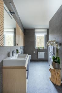 Kuchyň nebo kuchyňský kout v ubytování Apartmány u Lesa