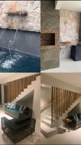 a collage of four pictures of a house with a pool at BEACH HOUSE - PREÁ,JERI- Cruz,ce in Prea