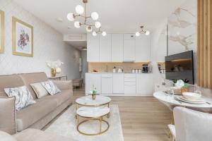 Kuchyň nebo kuchyňský kout v ubytování Premium Apartament PINEA Pobierowo