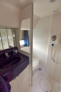 Ett badrum på Mad Moment-Two Bedroom Luxury Motor Boat In Lymington