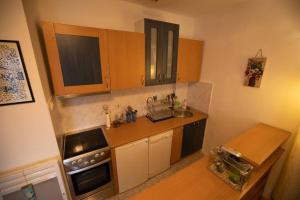 O bucătărie sau chicinetă la Cushy apartment close to city Centre