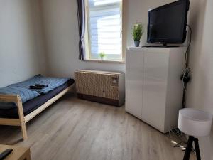 TV a/nebo společenská místnost v ubytování Günstige Monteurwohnung in Bad Grund