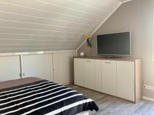 TV a/nebo společenská místnost v ubytování Kalverkamp Ferienwohnung