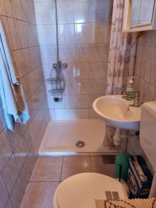 Koupelna v ubytování Apartmani Petra