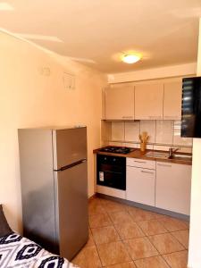Kuchyň nebo kuchyňský kout v ubytování Apartmani Petra