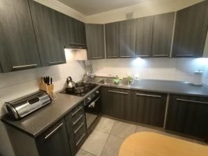 Dapur atau dapur kecil di Apartament przy dworcu w Sanoku