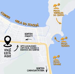 um mapa do parque de trabalhos em Doce Vida Ubatuba - Próximo as Praias, Centro e Restaurantes em Ubatuba