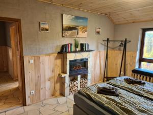 Postel nebo postele na pokoji v ubytování Piratenbucht am Brombachsee