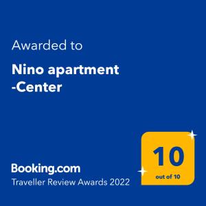 Certifikát, ocenenie alebo iný dokument vystavený v ubytovaní Nino apartment -Center