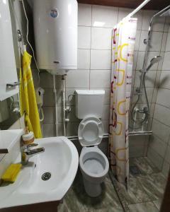 Ett badrum på Uvac smestaj Jovanović