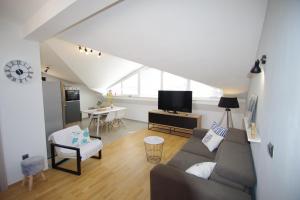Televízia a/alebo spoločenská miestnosť v ubytovaní Apartman Luci