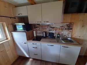 Kuhinja oz. manjša kuhinja v nastanitvi Ferienhütte Zetzhirsch