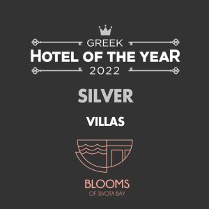 um logótipo para um hotel das villas prateadas do ano em Blooms of Sivota Bay - Luxury villas with private heated pool em Sivota