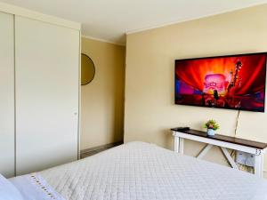 TV a/nebo společenská místnost v ubytování Refugio Los Volcanes.