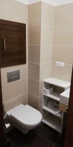 a bathroom with a white toilet and a sink at Oliver apartmán 6 in Vysoke Tatry - Strbske Pleso