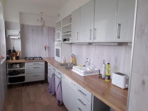 A kitchen or kitchenette at Anna Vendégház Szeleste