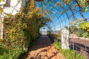 a walkway leading to a forest filled with plants at Cortijo LA Organic in Ronda
